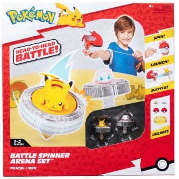 Battle Spinner 2 Pack With Stadium Pikachu #1, Mew, Poke Ball & Poke Ball